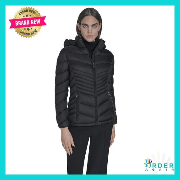 Lightweight Quilted Hooded Puffer Coat Stretch Winter Jacket Chic Minimal